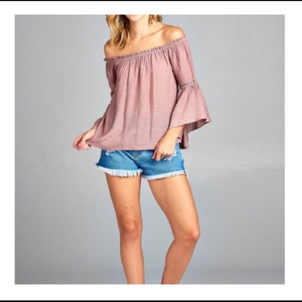 Mauve Bell Sleeve Top